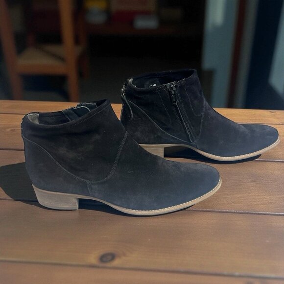 Paul Green Boots Womens UK 5 US 7.5 Logan Bootie Suede Side Zip Ankle Black - Picture 1 of 6